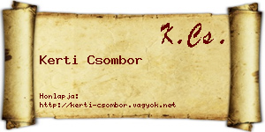Kerti Csombor névjegykártya